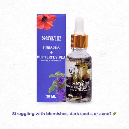 Hibiscus + Butterfly Pea, Face, Nail & Body Oil